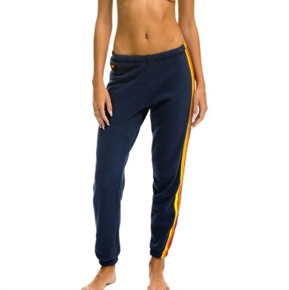 Aviator Nation‎ 5 Stripe Sweatpants Women's Size Large - Picture 2 of 11